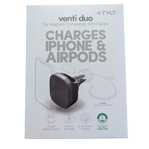 N6.OB TYLT‎ Venti Duo Car MagSafe Compatible 15W - Charges iPhone & AirPods